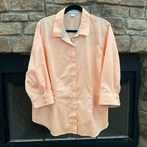 NWOT Coldwater Creek orange button down shirt. Size 2X